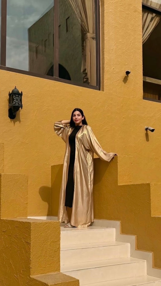 Champagne - open abaya + staller
