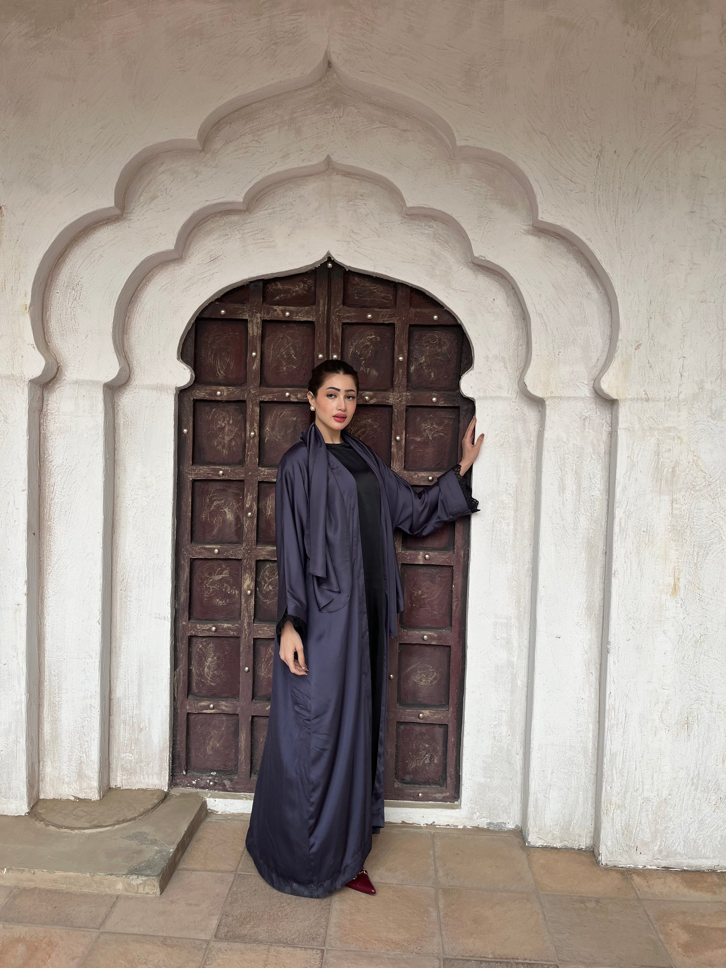 Abaya open+staller+inner with sleeves details - Hanah