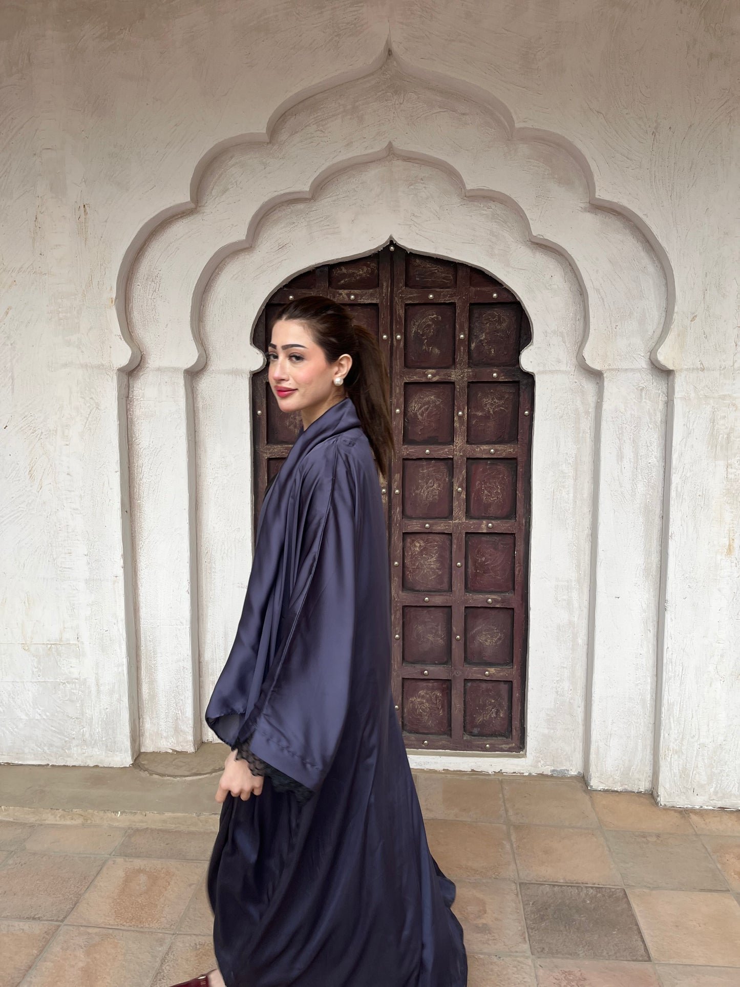 Abaya open+staller+inner with sleeves details - Hanah