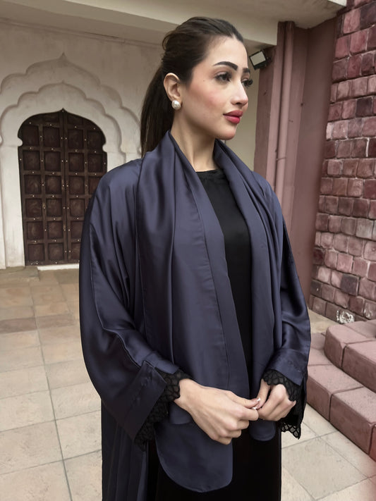 Abaya open+staller+inner with sleeves details - Hanah